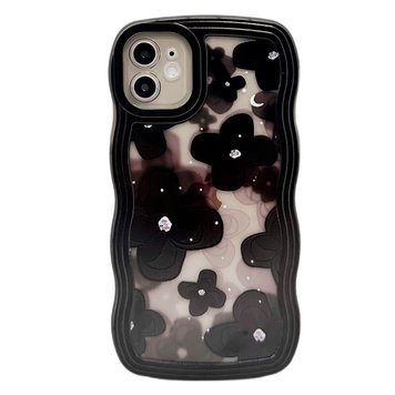 Чохол Black Wavy Case для iPhone X | XS Flower - ash-mobile.com.ua - фото 1