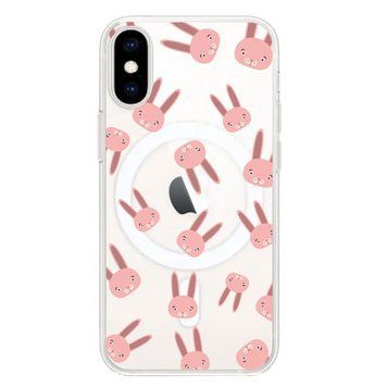Чохол прозорий Print Animals with MagSafe для iPhone XS MAX Rabbit - ash-mobile.com.ua - фото 1
