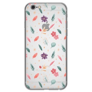 Чохол прозорий Print Flower для iPhone 6 Plus | 6s Plus Purple - ash-mobile.com.ua - фото 1