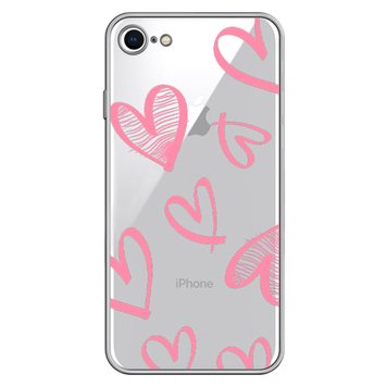 Чохол прозорий Print Love Kiss для iPhone 7 | 8 | SE 2 | SE 3 Heart Pink - ash-mobile.com.ua - фото 1