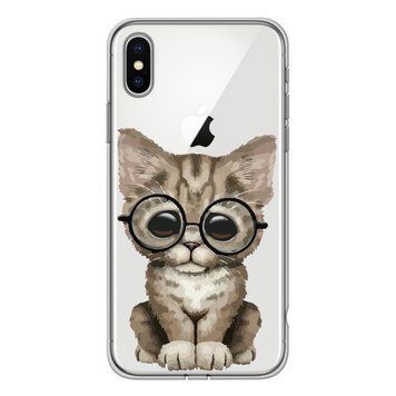 Чохол прозорий Print Animals для iPhone X | XS Cat - ash-mobile.com.ua - фото 1