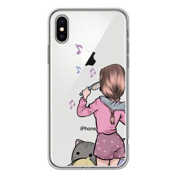 Чохол прозорий Print Home Girls для iPhone X | XS Pink - ash-mobile.com.ua - фото 1