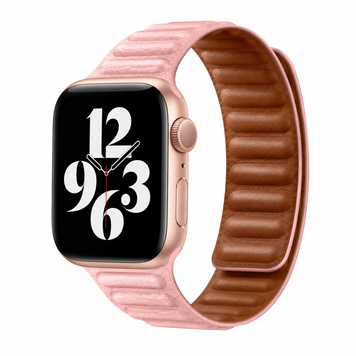 Ремінець Leather Link для Apple Watch 42mm | 44mm | 45mm | 46mm | 49mm Pink sand/Brown - ash-mobile.com.ua - фото 1