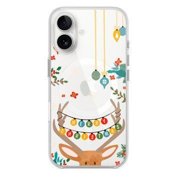Чехол прозрачный Print NEW YEAR with MagSafe для iPhone 17 Deer antlers