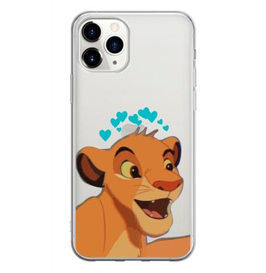 Чехол прозрачный Print Lion King для iPhone 14 PRO Simba Love Blue