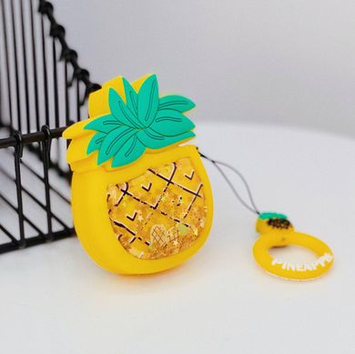 Чохол 3D для AirPods 1 | 2 BIG HERO PINEAPPLE з блискітками купити