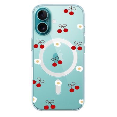 Чехол прозрачный Print Cherry Land with MagSafe для iPhone 17 Small Cherry