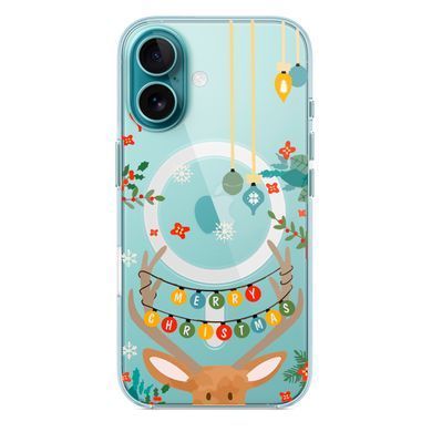 Чохол прозорий Print NEW YEAR with MagSafe для iPhone 17 Deer antlers