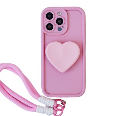 Чехол Heart Popsocket Case для iPhone 15 PRO Pink - ash-mobile.com.ua - фото 1