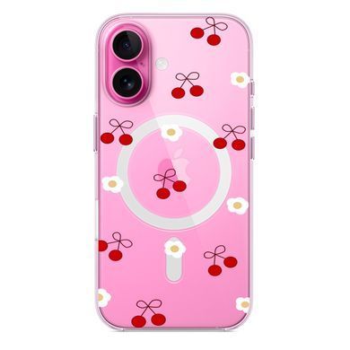 Чехол прозрачный Print Cherry Land with MagSafe для iPhone 17 Small Cherry