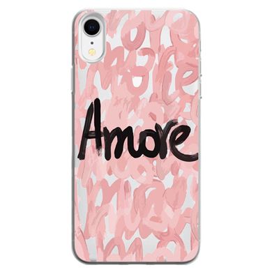 Чохол прозорий Print Amore для iPhone XR Pink купити
