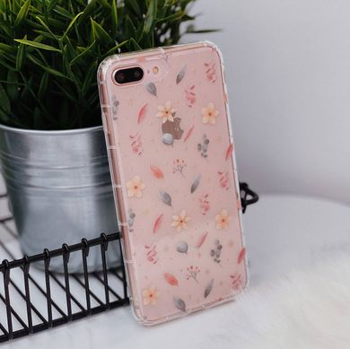 Чохол прозорий Print для iPhone 12 | 12 PRO Flower Red купити