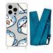 Чехол прозрачный с ремешком Print Shark для iPhone 17 Air Shark More/Forest Green