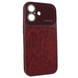 Чохол AITO PU-Leather Leopard Case для iPhone 16 Burgundy