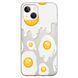 Чехол прозрачный Print FOOD для iPhone 16 Plus Eggs