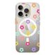 Чехол прозрачный Print Flower Color with MagSafe для iPhone 16 PRO Flower rainbow