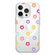 Чехол прозрачный Print Flower Color with MagSafe для iPhone 16 PRO Flower rainbow