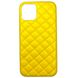 Чохол Leather Case QUILTED для iPhone 12 Yellow купити