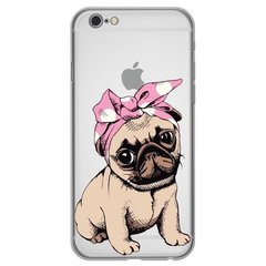 Чохол прозорий Print Dogs для iPhone 6 | 6s Happy Pug купити