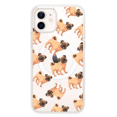 Чехол прозрачный Print Animals with MagSafe для iPhone 12 MINI Pug купить