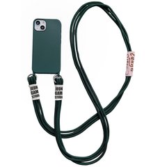 Чехол TPU two straps California Case для iPhone 14 Plus Forest Green