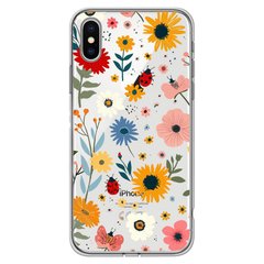 Чохол прозорий Print Flower для iPhone XS MAX Sunflower купити