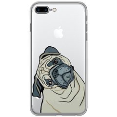 Чехол прозрачный Print Dogs для iPhone 7 Plus | 8 Plus Pug Grey купить