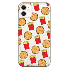 Чохол прозорий Print FOOD для iPhone 11 Burger and French fries купити