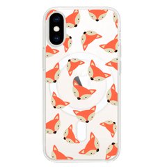 Чохол прозорий Print Animals with MagSafe для iPhone XS MAX Fox купити