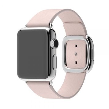 Ремешок Modern Buckle Leather для Apple Watch 38mm | 40mm | 41mm Pink/Silver - ash-mobile.com.ua - фото 1