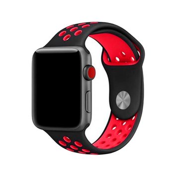 Ремешок Nike Sport Band для Apple Watch 38mm | 40mm | 41mm Black/Red - ash-mobile.com.ua - фото 1