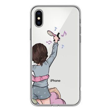 Чохол прозорий Print Home Girls для iPhone XS MAX Blue - ash-mobile.com.ua - фото 1