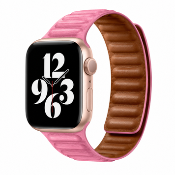 Ремінець Leather Link для Apple Watch 42mm | 44mm | 45mm | 46mm | 49mm Pink/Brown - ash-mobile.com.ua - фото 1