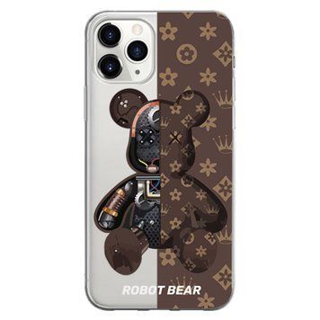 Чохол прозорий Print Robot Bear для iPhone 11 PRO Brown - ash-mobile.com.ua - фото 1