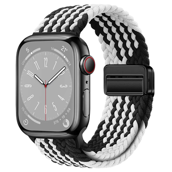 Ремінець Braided Magnetic для Apple Watch 42mm | 44mm | 45mm | 46mm | 49mm Black-White