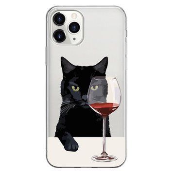 Чохол прозорий Print Mood swings для iPhone 12 PRO MAX Cat Wine - ash-mobile.com.ua - фото 1