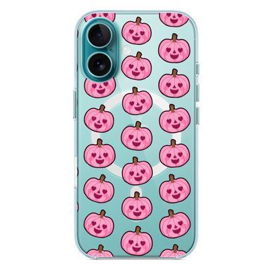 Чехол прозрачный Print Halloween with MagSafe для iPhone 17 Air Pumpkin Pink