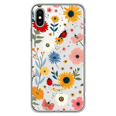 Чехол прозрачный Print Flower для iPhone XS MAX Sunflower - ash-mobile.com.ua - фото 1