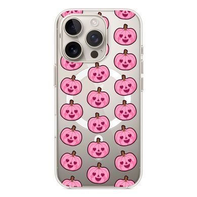 Чохол прозорий Print Halloween with MagSafe для iPhone 16e | 17e Pumpkin Pink - ash-mobile.com.ua - фото 2