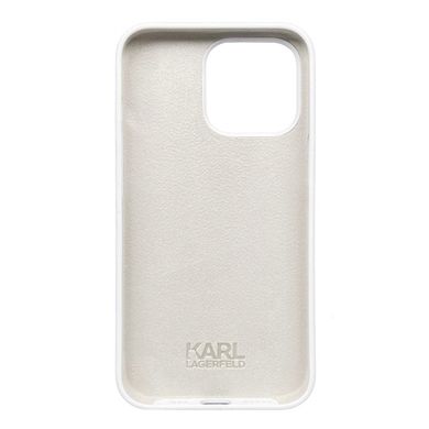 Чехол Karl Lagerfeld LOGO Silicone Case для iPhone 13 PRO MAX White