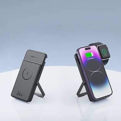 Портативна Батарея + Бездротовий зарядний пристрій Proove Power Stand 2 in 1 20W MagSafe 10000mAh Black - ash-mobile.com.ua - фото 5