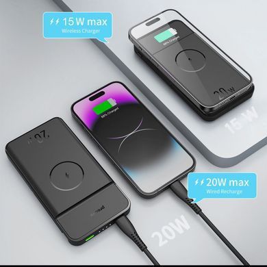 Портативна Батарея + Бездротовий зарядний пристрій Proove Power Stand 2 in 1 20W MagSafe 10000mAh Black - ash-mobile.com.ua - фото 6