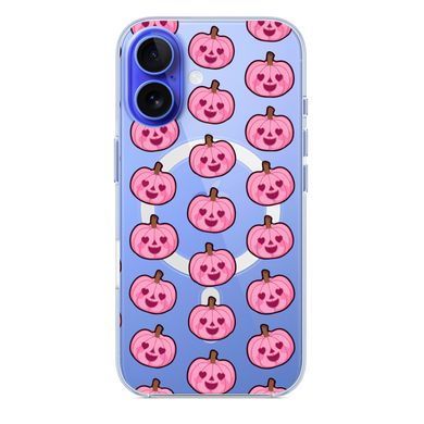 Чехол прозрачный Print Halloween with MagSafe для iPhone 17 Air Pumpkin Pink