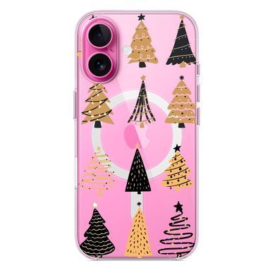 Чехол прозрачный Print NEW YEAR with MagSafe для iPhone 17 Tree Gold