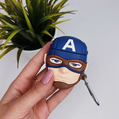Чохол 3D для AirPods 1 | 2 Captain America Blue/Brown купити