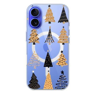 Чехол прозрачный Print NEW YEAR with MagSafe для iPhone 17 Tree Gold
