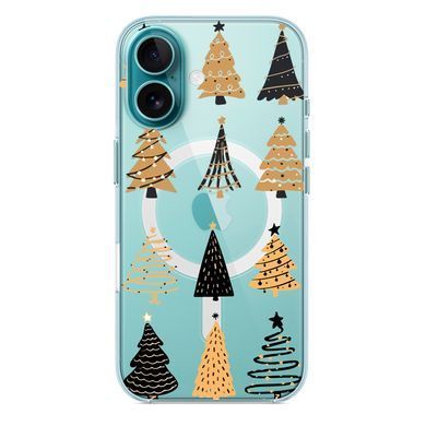 Чехол прозрачный Print NEW YEAR with MagSafe для iPhone 17 Tree Gold