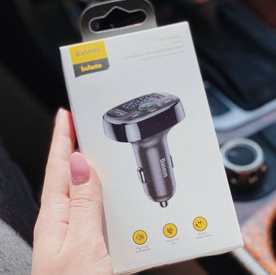 Автомобильное ЗУ Baseus T-typed Bluetooth MP3 Car Charger S-09A 2.4A 2USB - ash-mobile.com.ua - фото 3