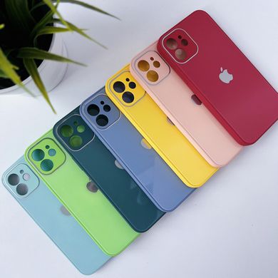 Чехол Glass FULL+CAMERA Pastel Case для iPhone 12 Light Green купить