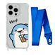 Чехол прозрачный с ремешком Print Shark для iPhone 11 PRO Shark Cocktail/Blue